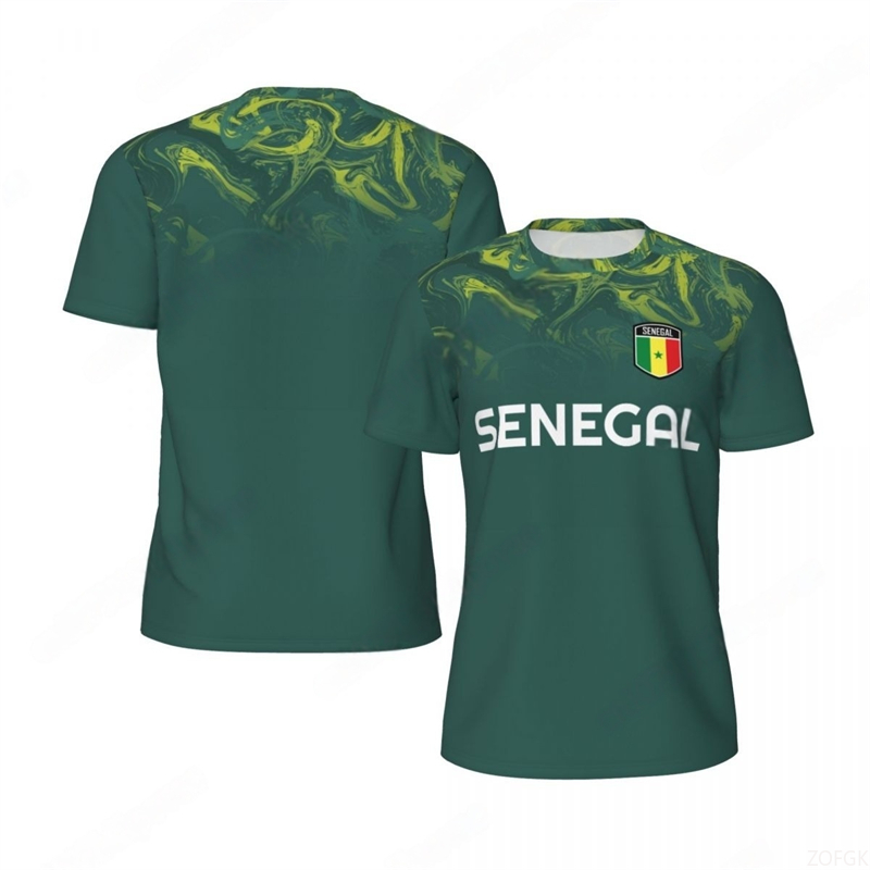 Tee Graphic Print - Fashion Senegal Flag Graphic Football T
