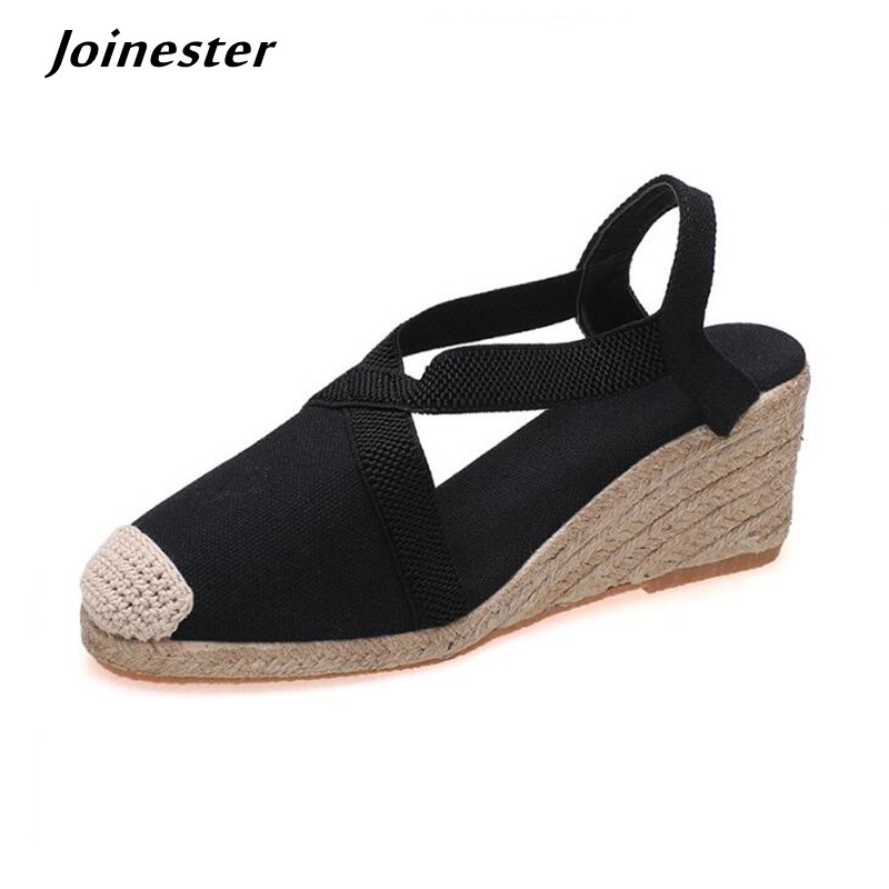 Espadrille Slip On - Women's Braided Toe Slingback Wedge Sandals