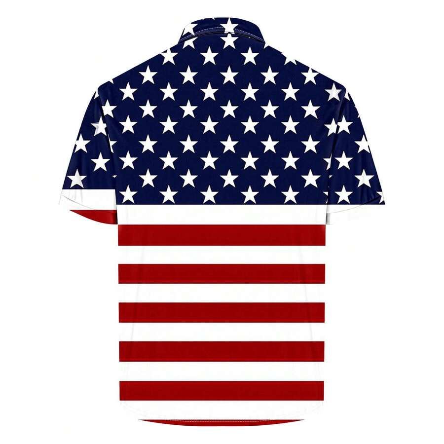 Polo Shirt Pique - Active Men's Classic Clean Stars Stripes