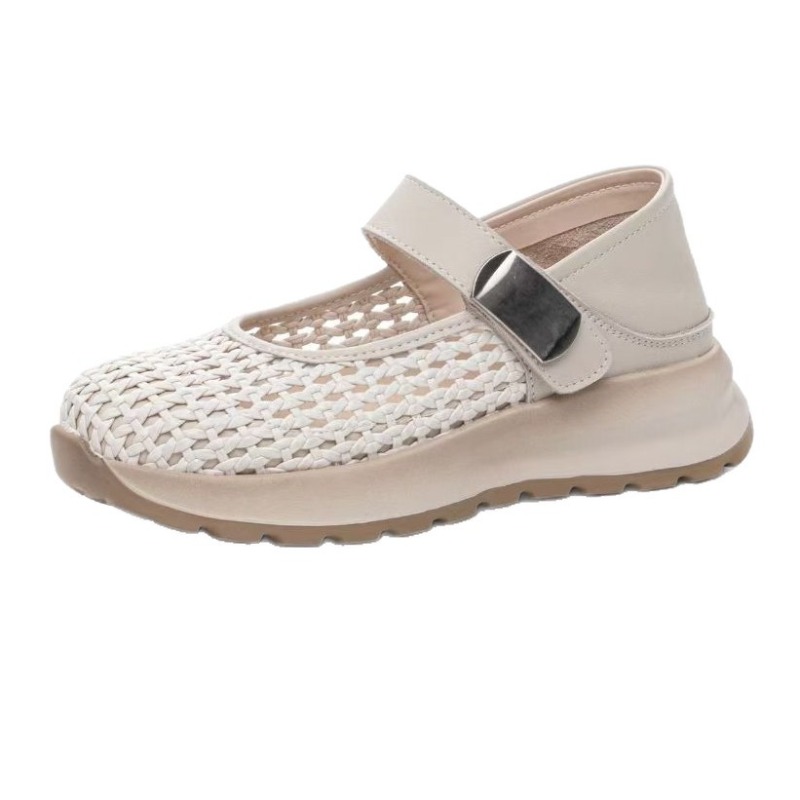 Espadrille Slip On - Women's Genuine Leather Braided Microfiber Patchwork