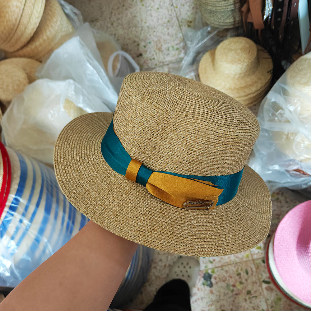 Bucket Hat Straw - 1pcs Luxury Elegant Women Summer Straw