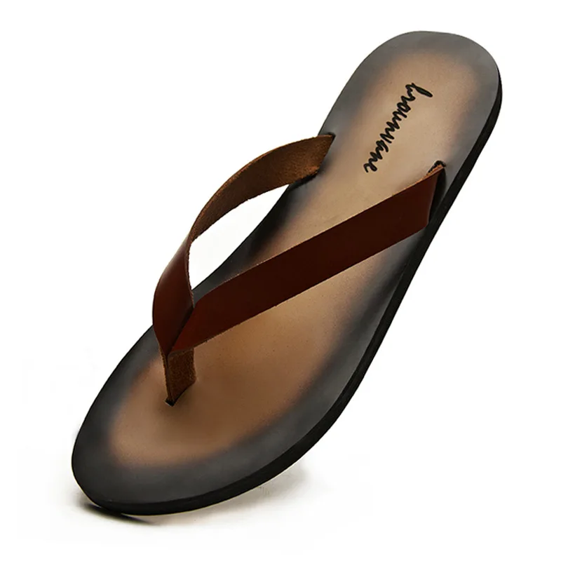 Flip Flop Leather Men - Classic Genuine Leather Mens Slippers 2026