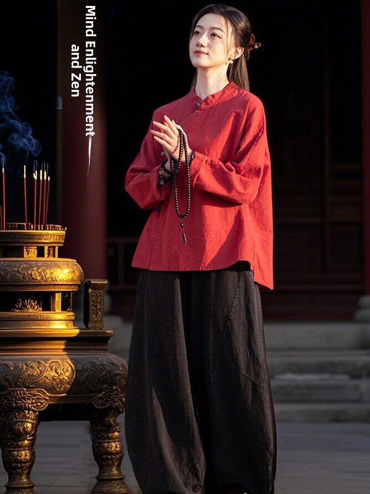 Linen Shirt Breathable - New Chinese Style Zen Meditation Cotton