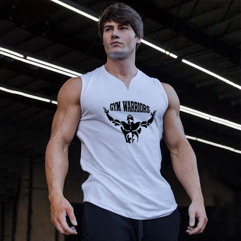 Tank Top Muscle - Mens Gym Clothing Cotton V Neck