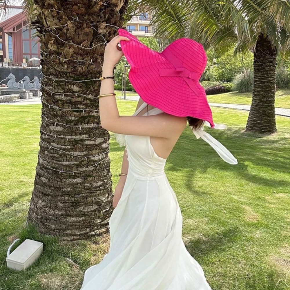Packable Hat Nylon - Packable Bowknot DIY Moldable Wide Brim