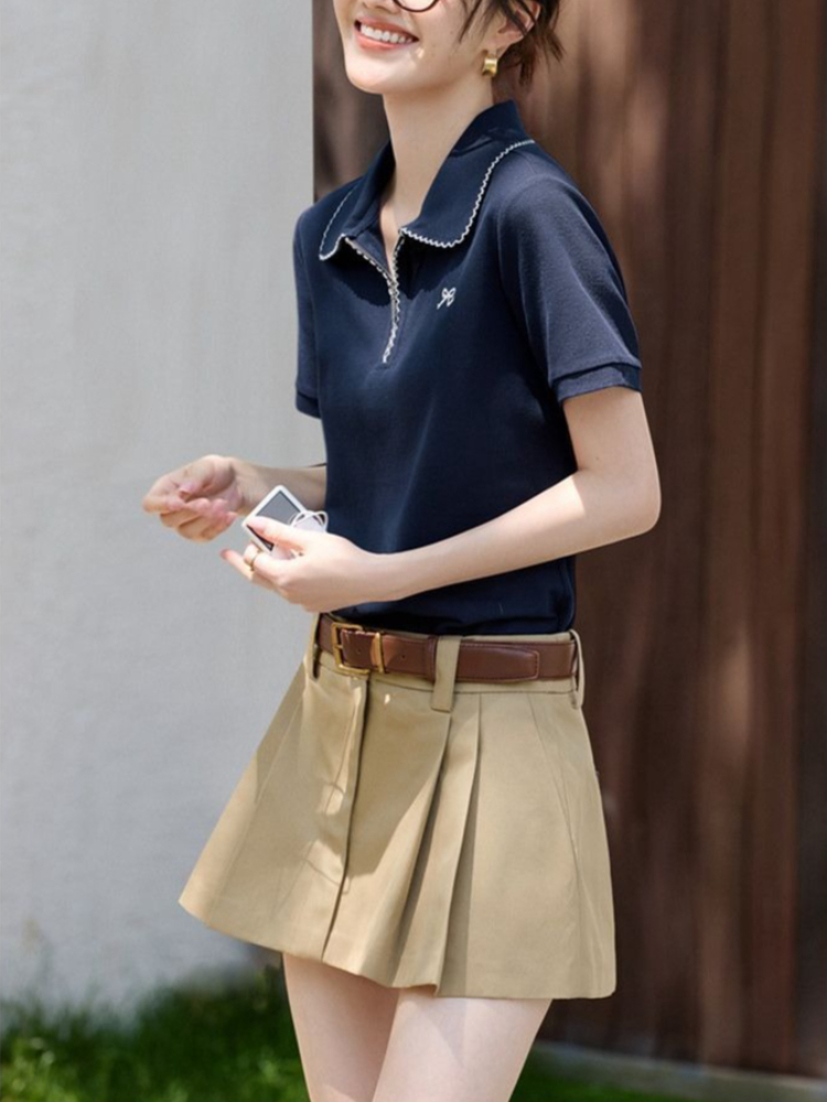Women's Slim Fit Figure Flatte - Polo Shirt Pique ulasan dan harga