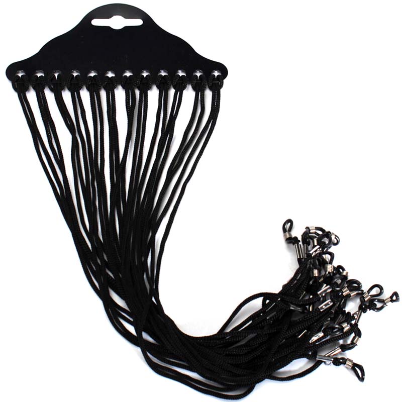 12pcs/set Black Nylon Cord Eye - Sunglass Retainer Cord ulasan dan harga