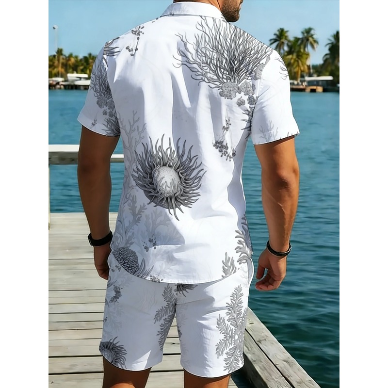 Men's Floral Hawaiian Shirt &  - Resort Shirt Floral ulasan dan harga