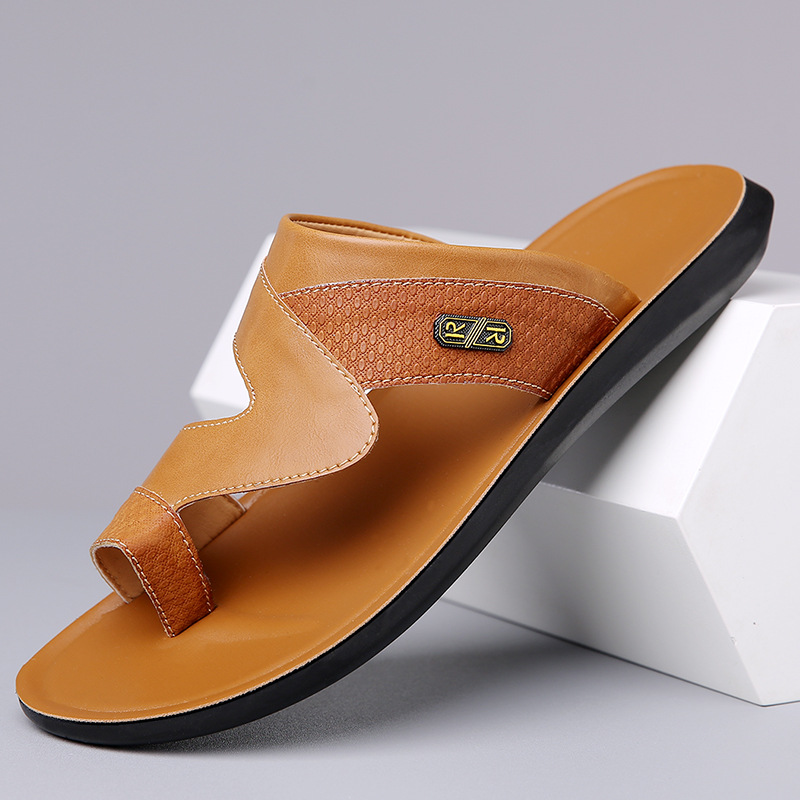Men's 2026 New Leather Sandals - Flip Flop Leather Men ulasan dan harga