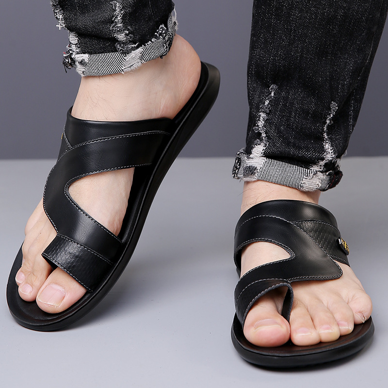 Men's 2026 New Leather Sandals - Flip Flop Leather Men ulasan dan harga