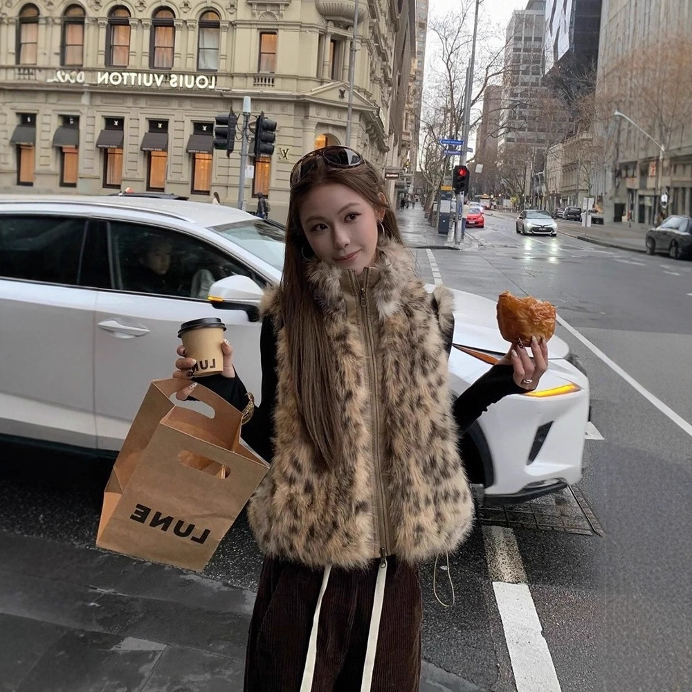 Women Faux Fur Vest Coats Shor - Short Linen Drawstring ulasan dan harga