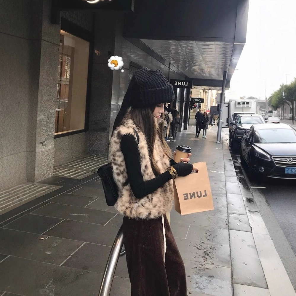 Women Faux Fur Vest Coats Shor - Short Linen Drawstring ulasan dan harga