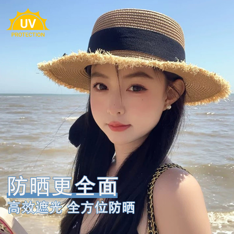 Women Straw Sun Hat Bowknot Su - Packable Hat Nylon ulasan dan harga