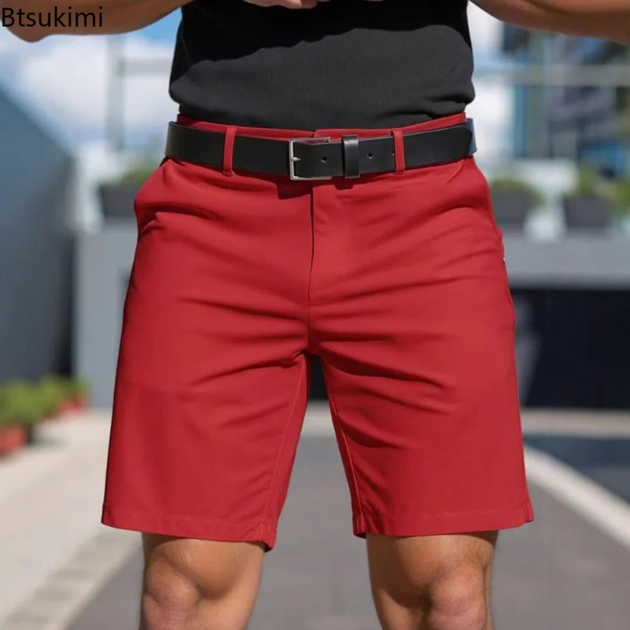 Summer New Mens Solid Slim Chi - Shorts Chino Slim ulasan dan harga