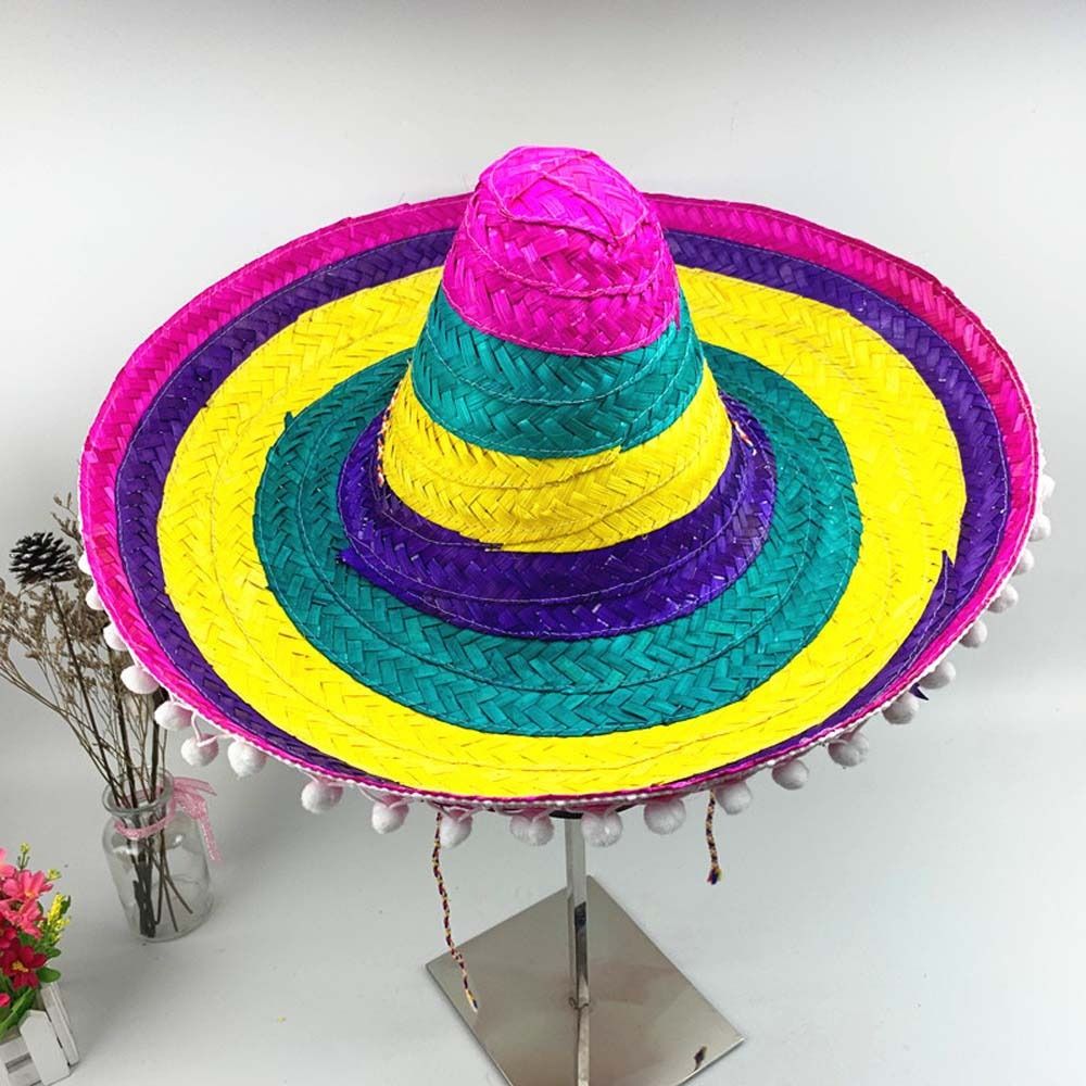 Summer Wide Brim Mexican Party - Bucket Hat Straw ulasan dan harga