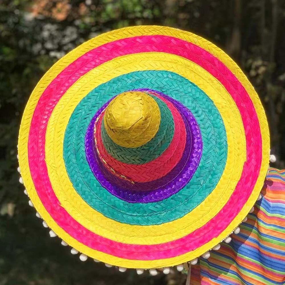 Summer Wide Brim Mexican Party - Bucket Hat Straw ulasan dan harga