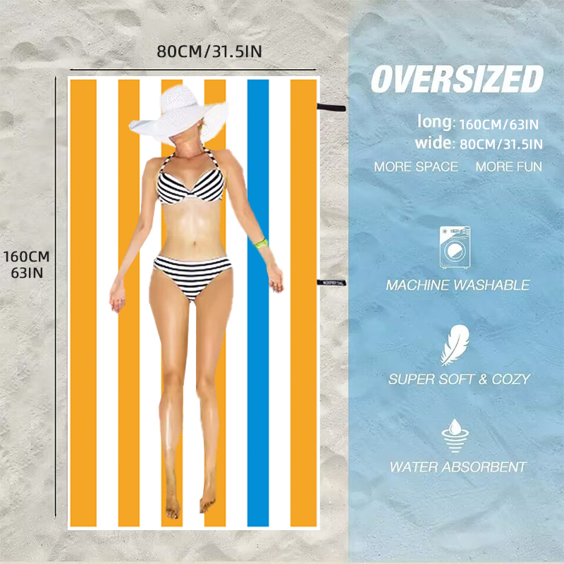 Vibrant Striped Beach Towel La - Beach Towel Large ulasan dan harga