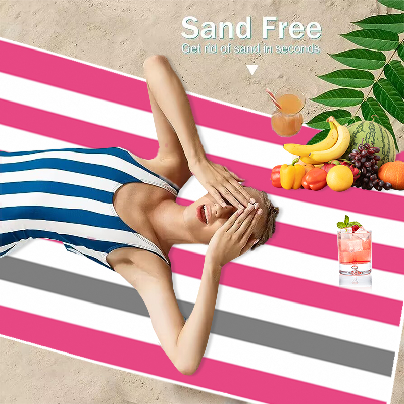 Vibrant Striped Beach Towel La - Beach Towel Large ulasan dan harga