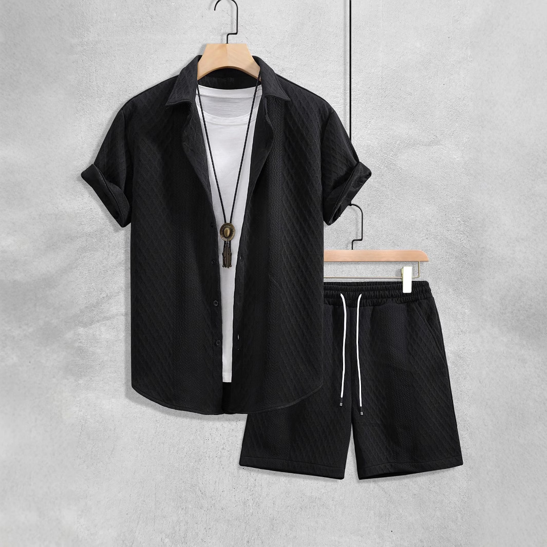 Summer New Men's Casual White  - Shirt Camp Collar ulasan dan harga