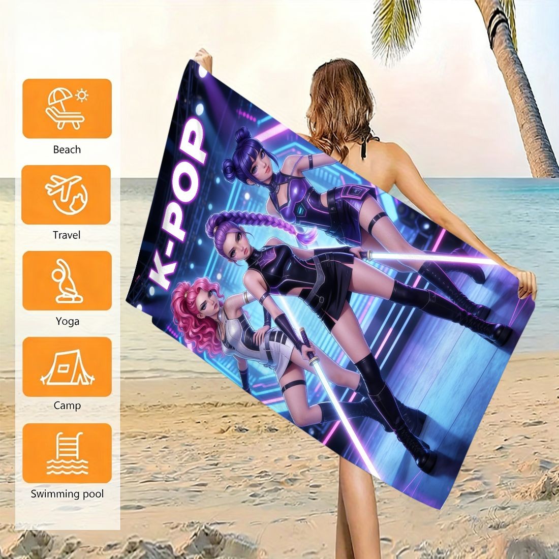K-Pop Idol Print Large Size Be - Beach Towel Large ulasan dan harga
