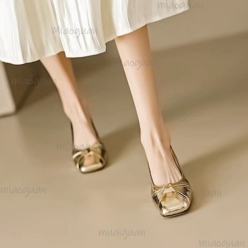 Cover Toe Low Heel Pumps Women - Casual Sandal Leather ulasan dan harga