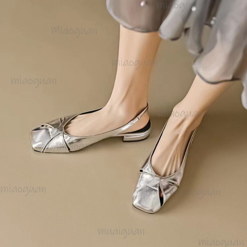 Cover Toe Low Heel Pumps Women - Casual Sandal Leather ulasan dan harga