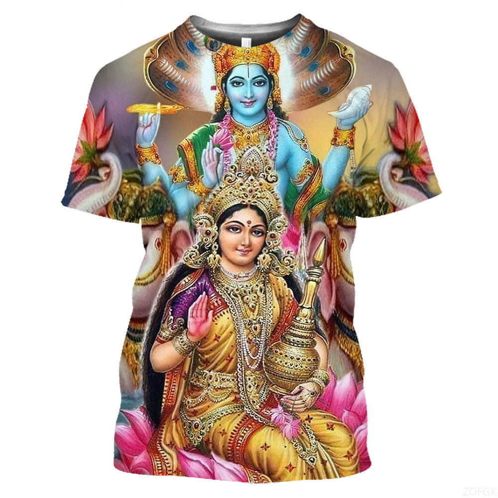 Summer Fashion Indian Deities  - Tee Graphic Print ulasan dan harga