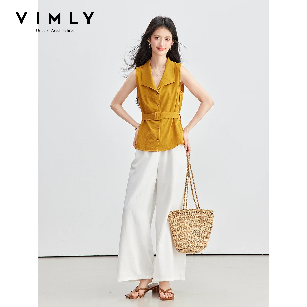 VIMLY Women Summer Commuter Su - Shirt Camp Collar ulasan dan harga