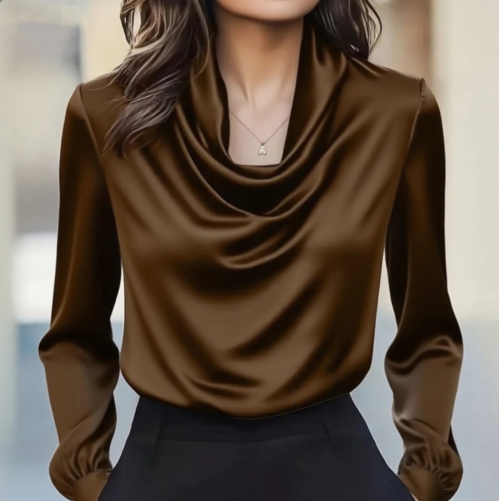 Autumn fashion elegant tempera - Shirt Camp Collar ulasan dan harga
