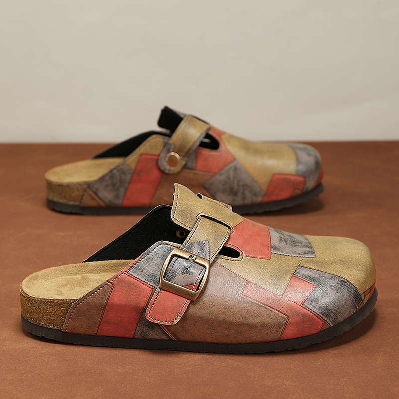 Unisex Cork Closed Toe Slipper - Flip Flop Leather Men ulasan dan harga