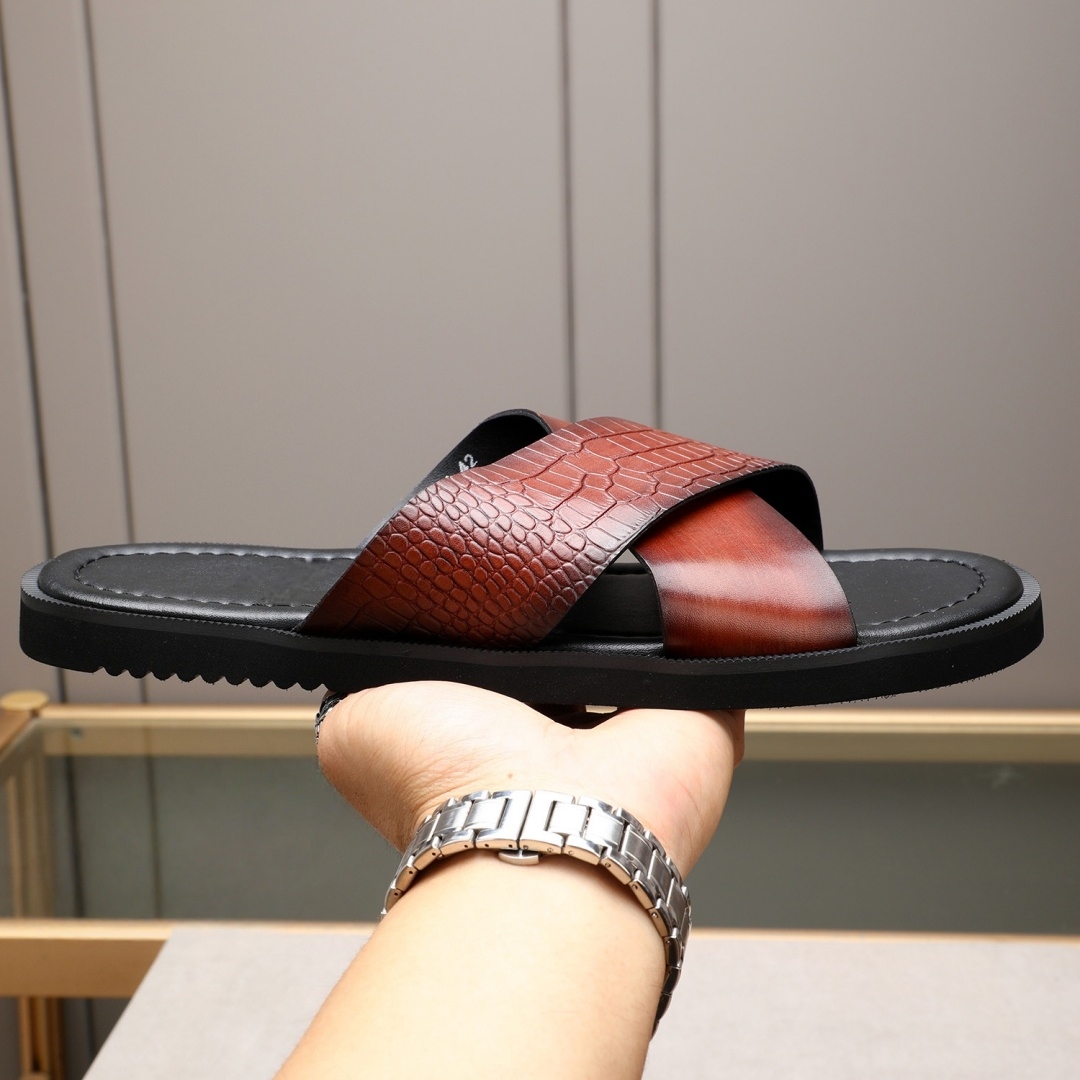 Luxury Brand Men's Shoes Handm - Flip Flop Leather Men ulasan dan harga