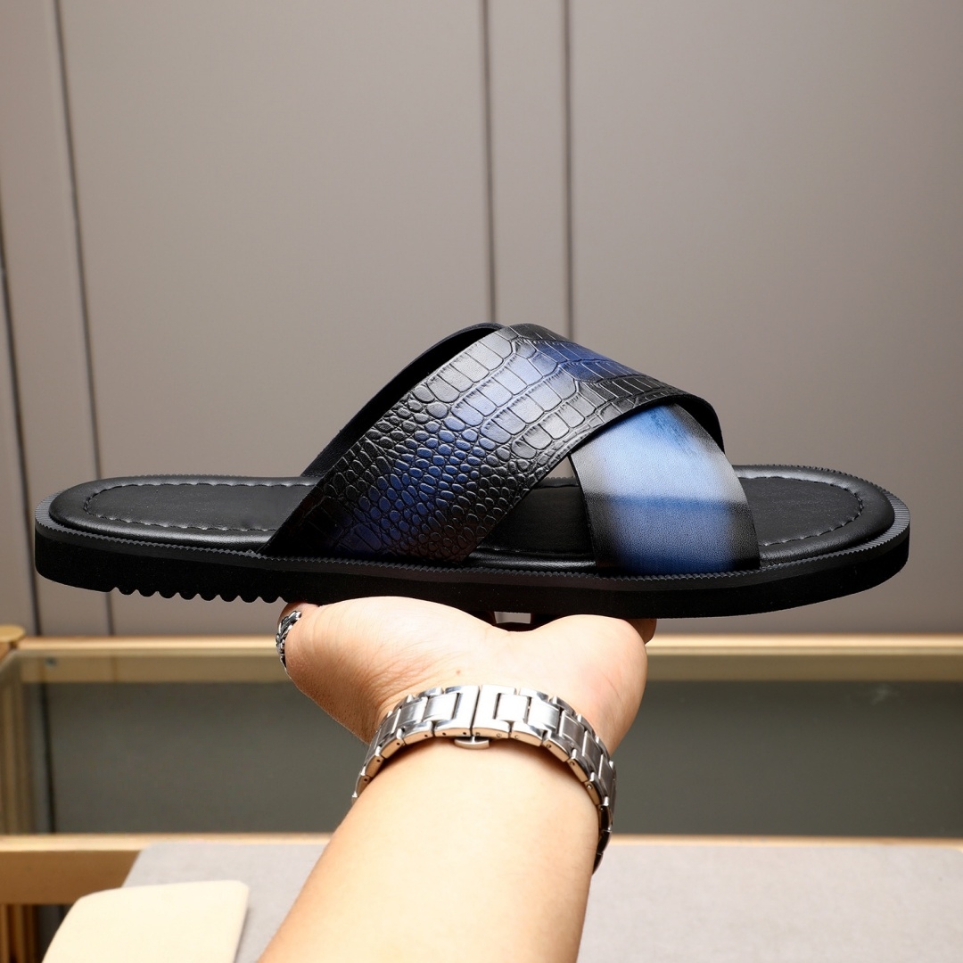 Luxury Brand Men's Shoes Handm - Flip Flop Leather Men ulasan dan harga