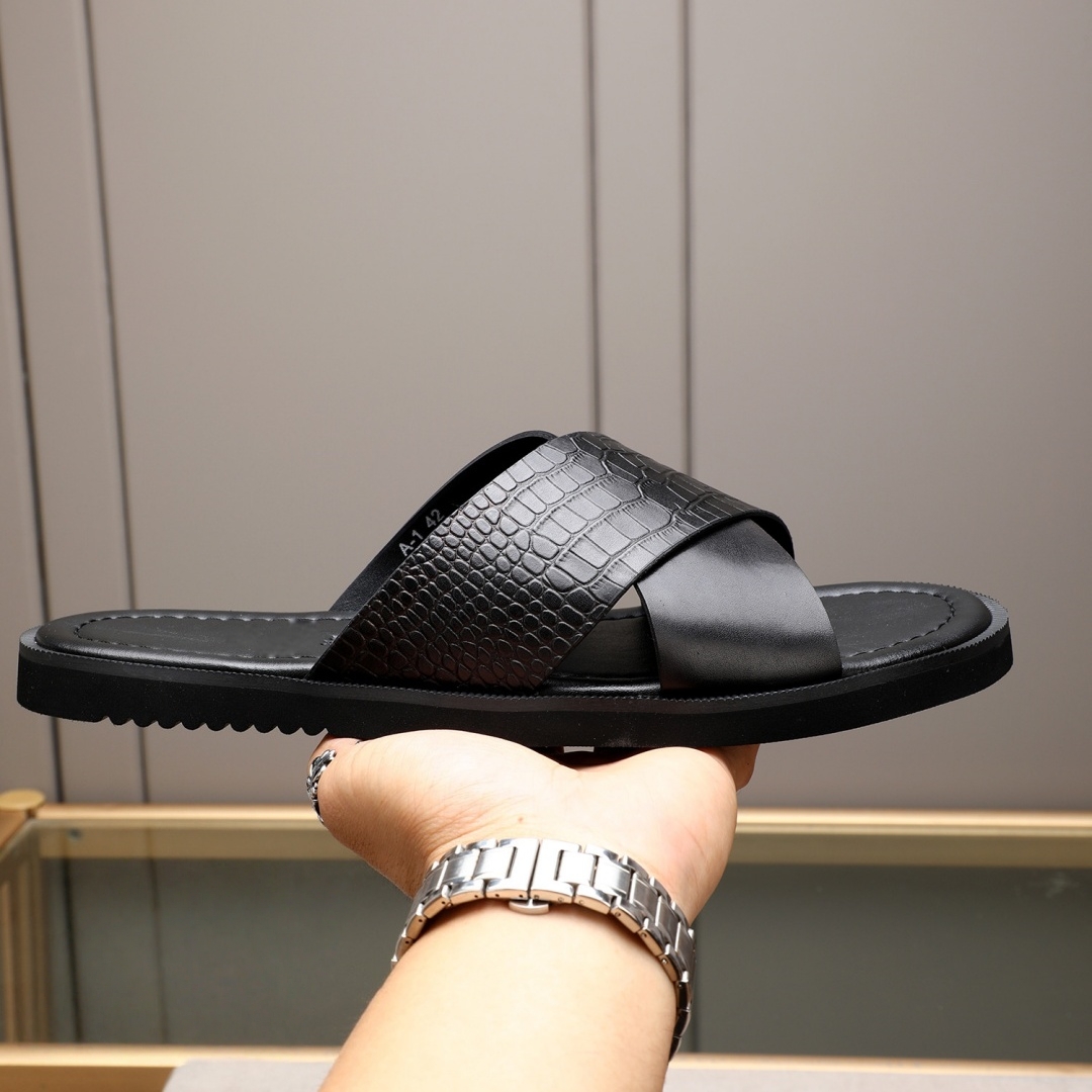 Luxury Brand Men's Shoes Handm - Flip Flop Leather Men ulasan dan harga