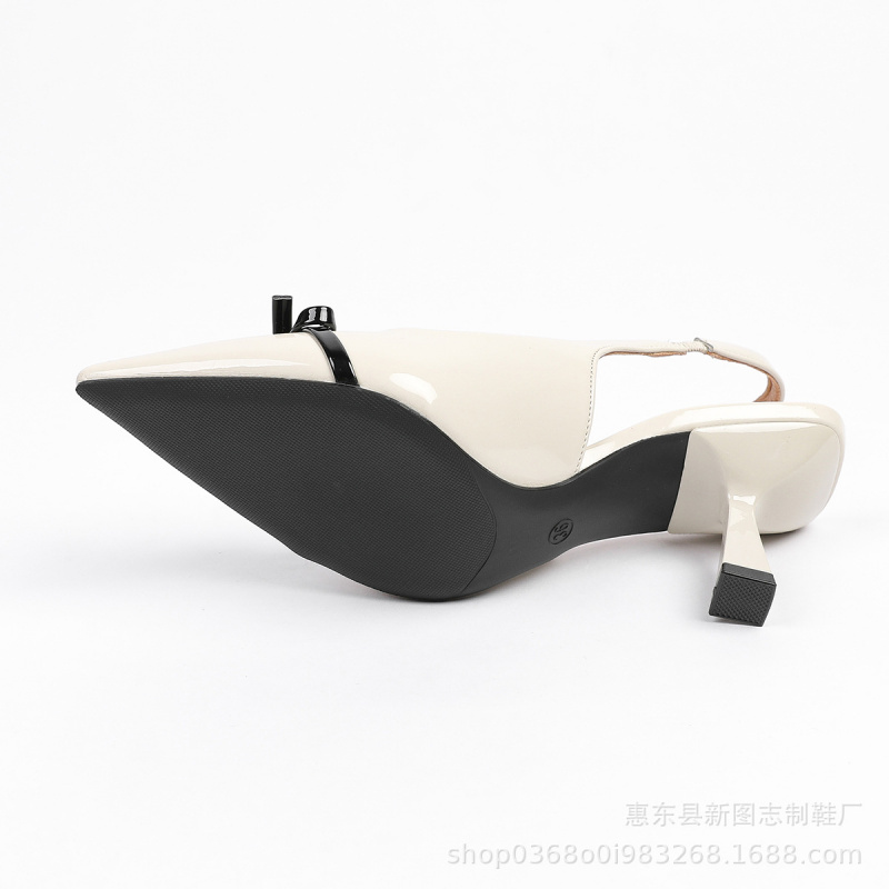 Women's Black Bow Contrast Col - Casual Sandal Leather ulasan dan harga