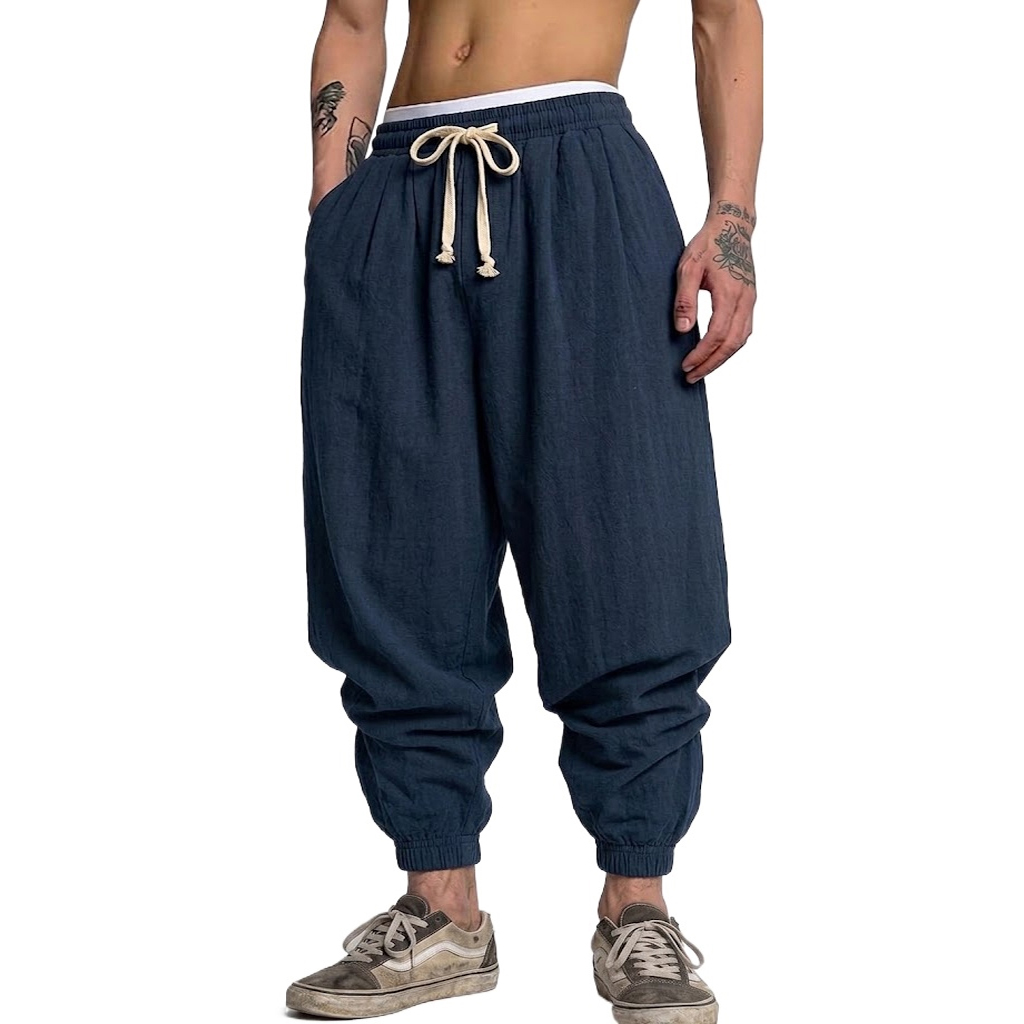 Korean Cotton Linen Trousers A - Short Linen Drawstring ulasan dan harga