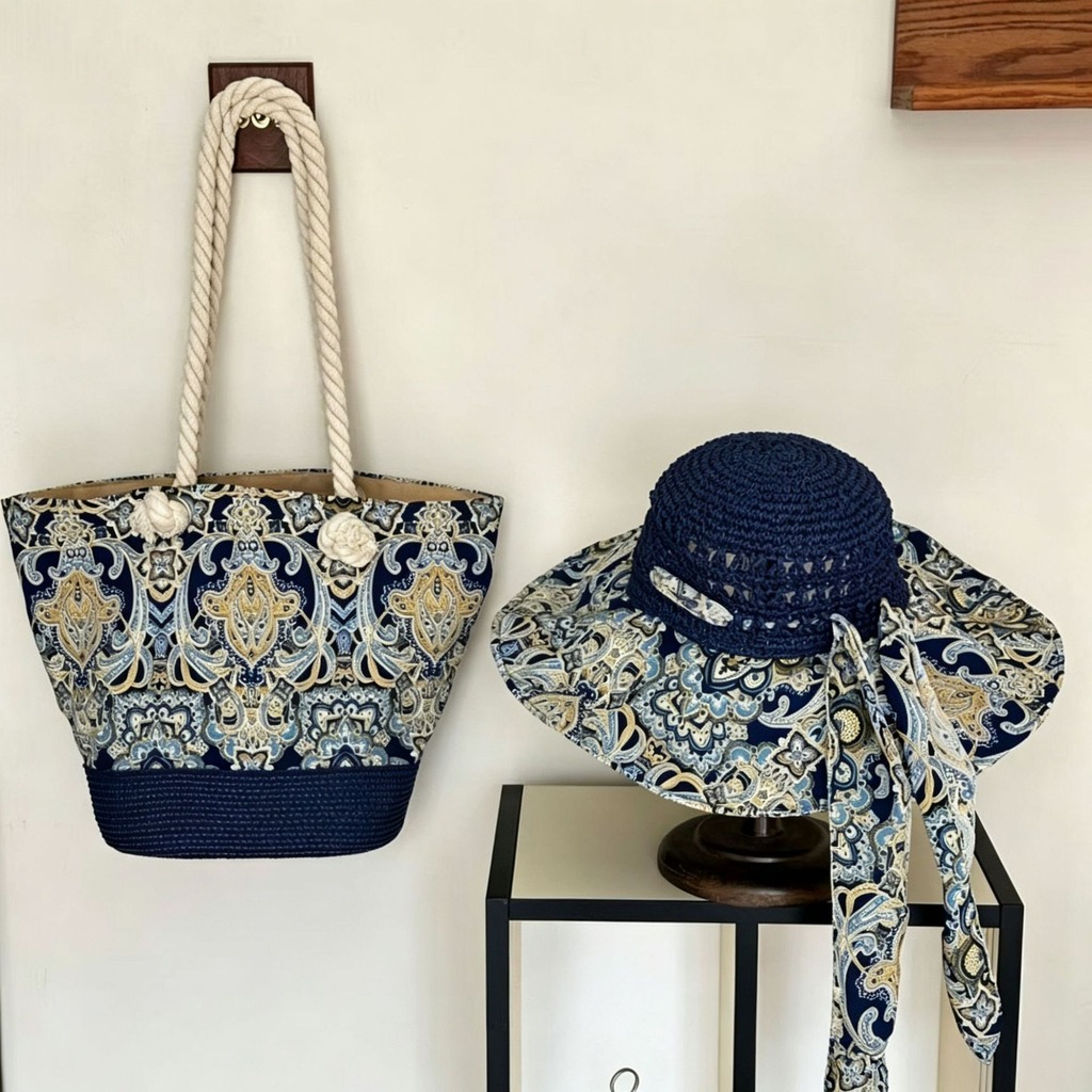Boho Straw Sun Hat and Beach B - Bucket Hat Straw ulasan dan harga