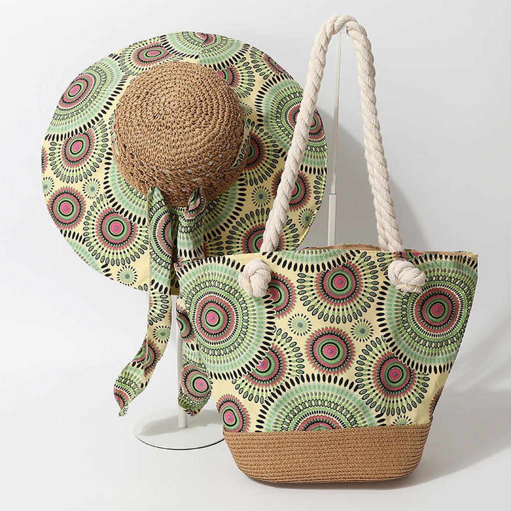 Boho Straw Sun Hat and Beach B - Bucket Hat Straw ulasan dan harga
