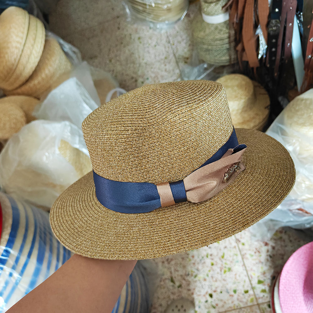 1pcs Luxury Elegant Women Summ - Bucket Hat Straw ulasan dan harga