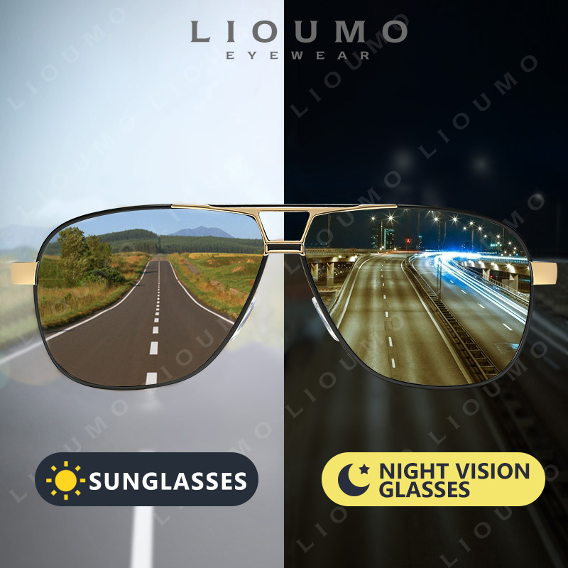 LIOUMO Aviation Sunglasses Men - Sunglasses Aviator Polarized ulasan dan harga