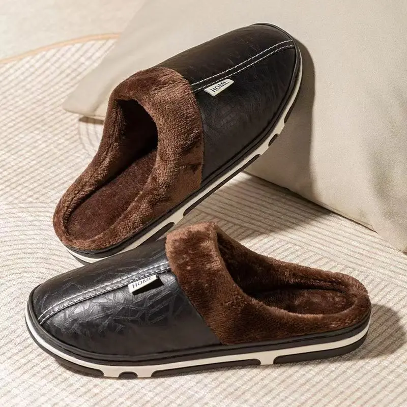 Men's Big Size Winter Slippers - Flip Flop Leather Men ulasan dan harga