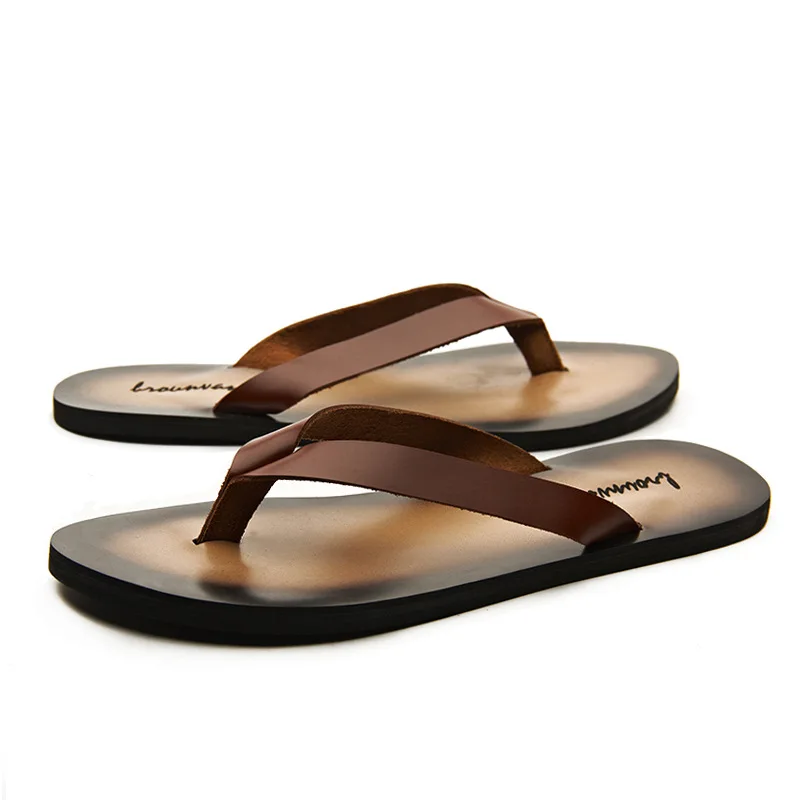 Classic Genuine Leather Mens S - Flip Flop Leather Men ulasan dan harga