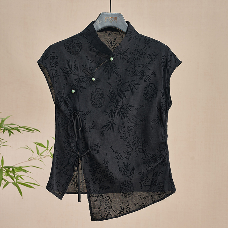 Retro Thin Shirt New Chinese S - Shirt Camp Collar ulasan dan harga