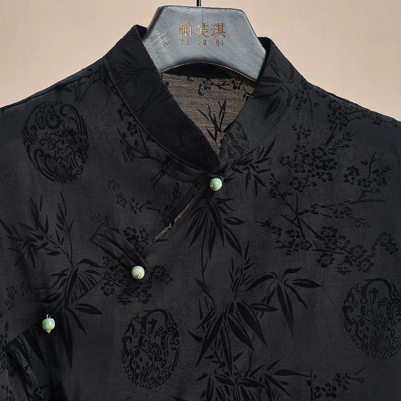 Retro Thin Shirt New Chinese S - Shirt Camp Collar ulasan dan harga