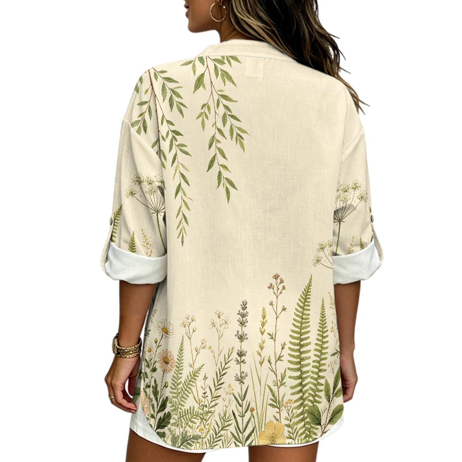 INSTANTARTS Women'S Linen V-Ne - Linen Shirt Breathable ulasan dan harga