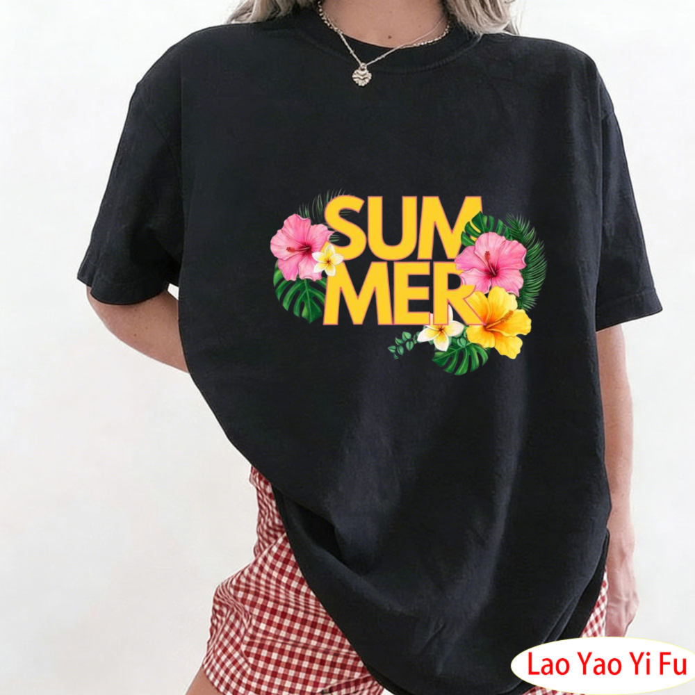Summer Tropical Floral T-Shirt - Resort Shirt Floral ulasan dan harga
