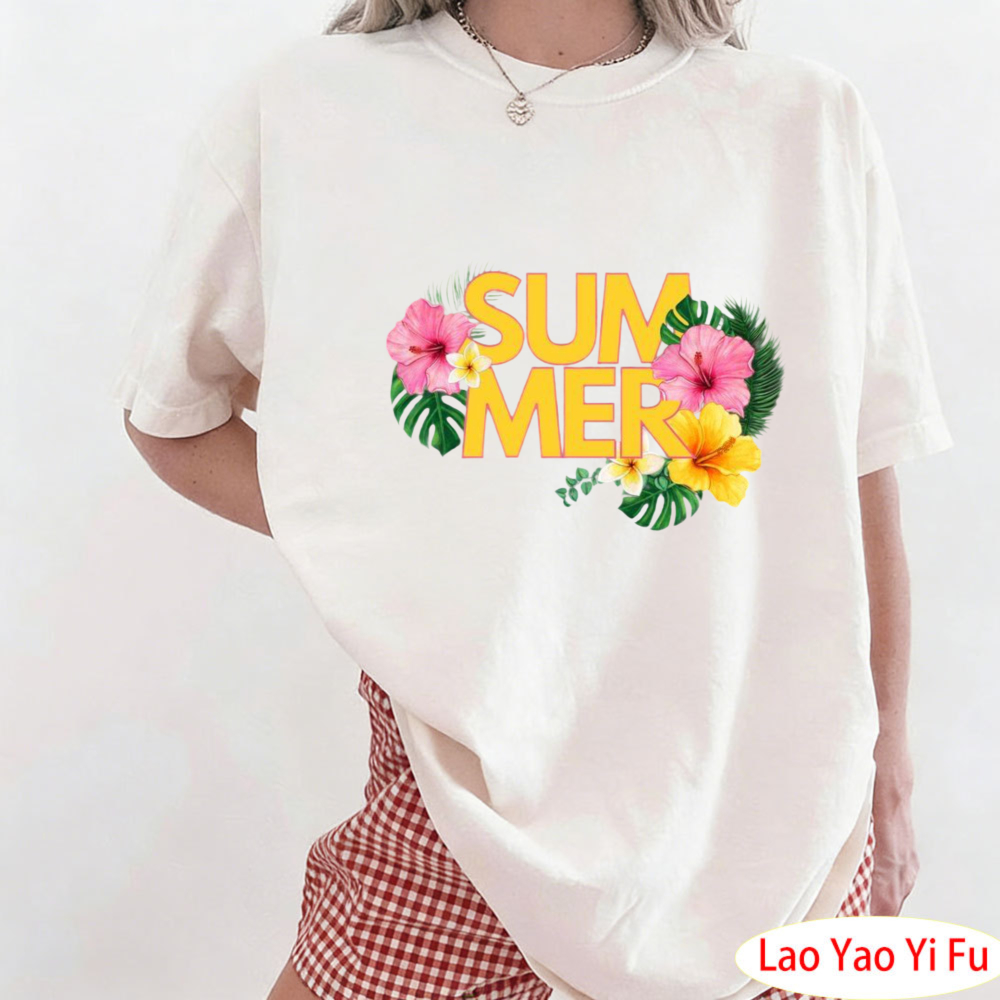 Summer Tropical Floral T-Shirt - Resort Shirt Floral ulasan dan harga