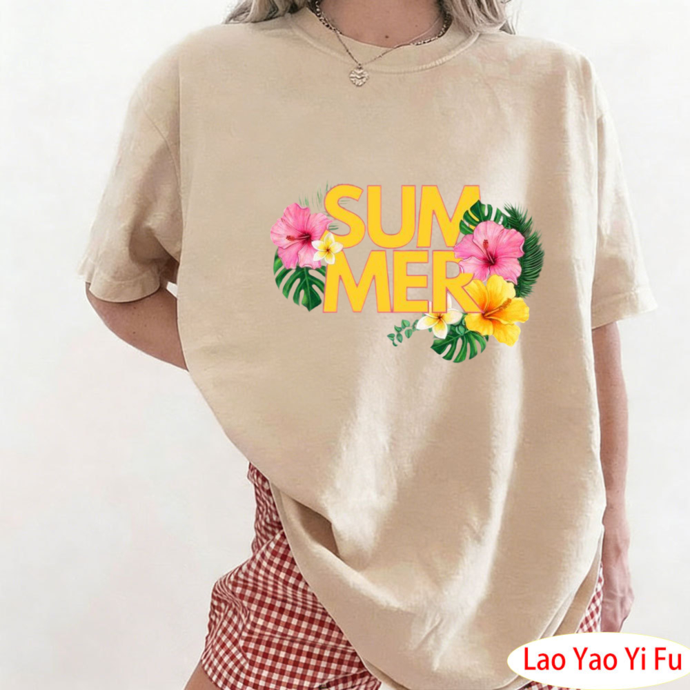 Summer Tropical Floral T-Shirt - Resort Shirt Floral ulasan dan harga