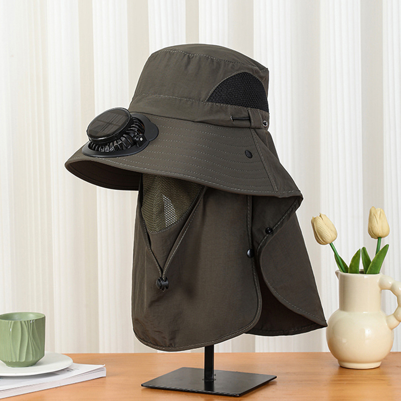 Men Wide Brim Solar Fan Hat wi - Bucket Hat Straw ulasan dan harga