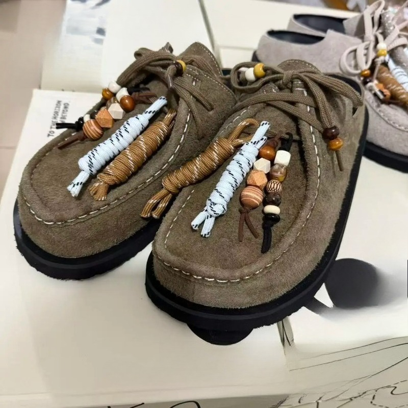 Women Men Clogs Cow Suede Leat - Flip Flop Leather Men ulasan dan harga