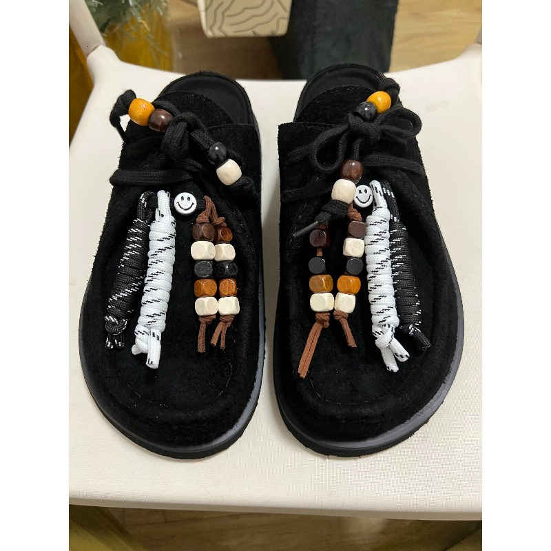 Women Men Clogs Cow Suede Leat - Flip Flop Leather Men ulasan dan harga